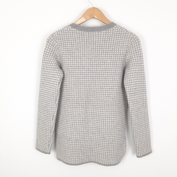 Theory Merino Wool Crewnewck Sweater in Grey/White Combo Size Small - Picture 9 of 9